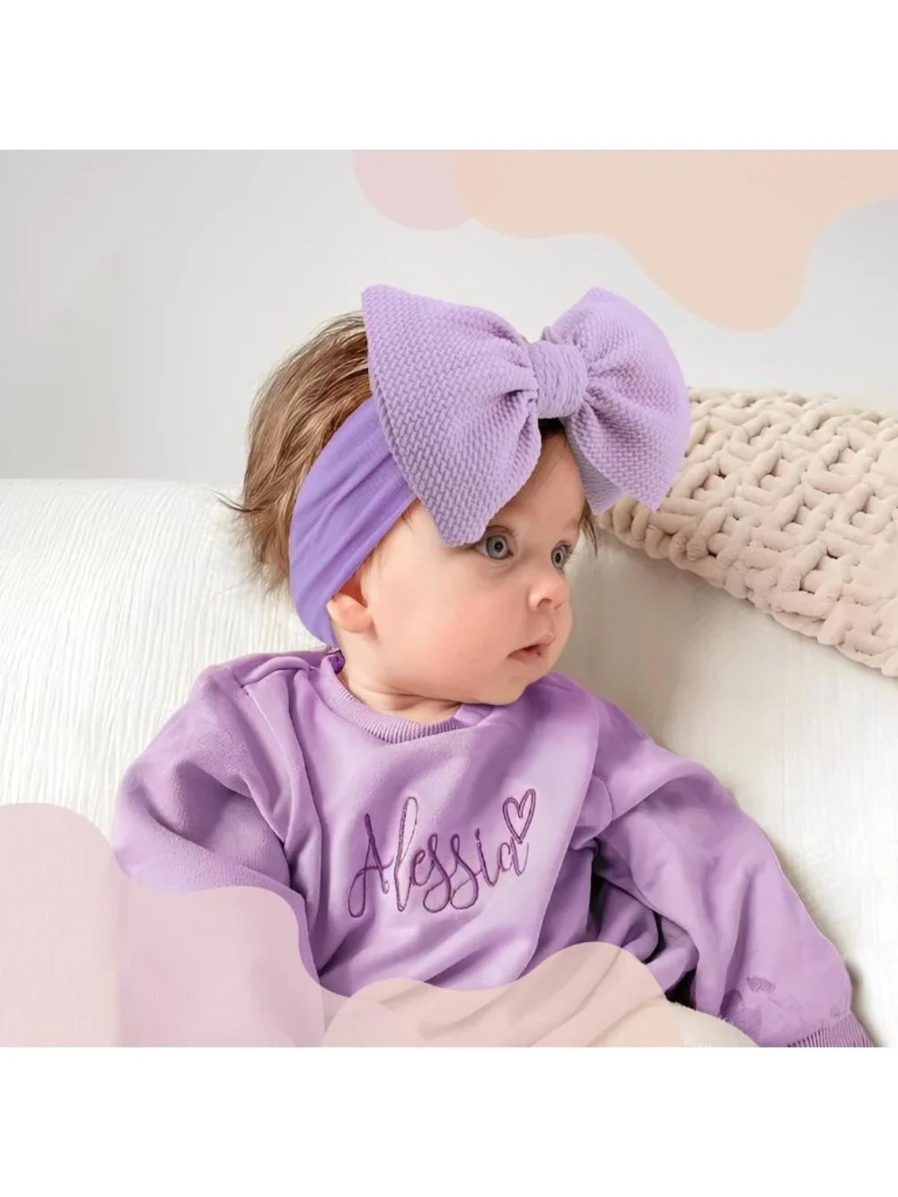 Handmade Baby Headbands - Elastic Nylon Hairbands with Bows for Newborns